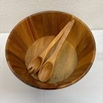 Acacia Wood Salad Bowl w/ Utensils