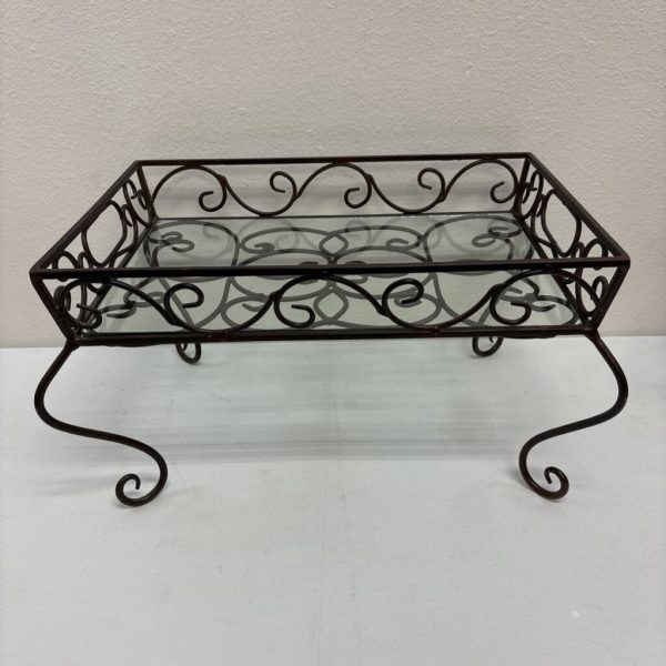Iron & Glass Footed Tray