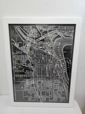 Framed Kansas City Map Reproduction