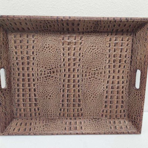 Restoration Hardware Leather Embossed Tray