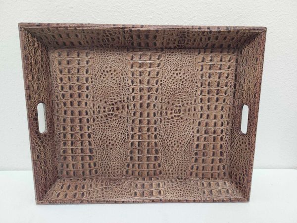 Restoration Hardware Leather Embossed Tray