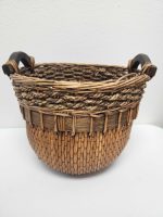 Rattan Basket with Wood Handles